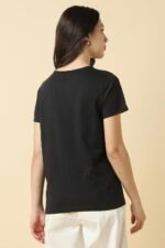Allen Solly Women’s Solid Round Neck T‑Shirt | Regular Fit | Soft Cotton | Everyday Casual Essential - Image 3