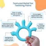 Infantso Finger Shape Soft Silicone Teether for 6+ Months, BPA Free Teething Toy for Babies with Textured Surface for Soothing Gums. 100% Food Grade, No-Choke Design (Finger - Blue) - Image 5