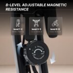 Cult X-Bike with Table | Sturdy & Stable Design | Foldable Exercise Bike for Home | 8-Level Magnetic Resistance | Adjustable Seat & Handle | LCD Display | Laptop & Tablet Desk | 120 kg Capacity - Image 6