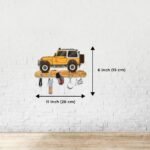 Webelkart Premium HD UV Printed Mahindra Thar Car Shape Designer Wooden Key Holder Home and Office Decor (11 X 6 Inch, Wood) (Yellow) - Image 4