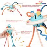 Wembley Pull String Teethers Baby Toys for 6 to 12 Months | BPA Free Food Grade Silicone Fine Motor Skills Montessori Toddler Toys for Babies Girl Boy | Teething Strings Sensory Travel Friendly - Image 6