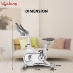 Lifelong Fit Pro Spin Fitness Bike with 7Kg Flywheel, Adjustable Resistance & Heart Rate Sensor for Fitness at Home Workouts | Max Weight Capacity: 120 kg (LLSBB49, White) - Image 4