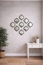 Set of 9 Quatrefoil Wall Mirrors – Decorative Moroccan Lattice Accent Mirrors – Interlocking Geometric Wall Art for Living Room, Entryway, and Bedroom Decor (Black) - Image 4