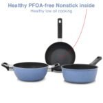 Hawkins Quik Nonstick Induction 4 Piece Cookware Set of Deep Kadhai, Frying Pan, Saucepan and Stainless Steel Lid | Kitchen Gift Pack | Grey (IQGP1) - Image 2
