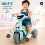 Little Pup Kids Tricycle Ride-On Toy for Toddlers | Musical LED Light Baby Cycle | Detachable Pedals, Wide Seat & Storage | Ride On Trike for Boys & Girls 1-3 Years (SkyBlue) - Image 4