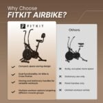 Fitkit Dual Action 2-in-1 Air Bike | Moving & Fixed Handles Exercise Cycle | Adjustable Seat & Anti-Slip Pedals | Direct Resistance | 120 kg Max Weight | 1 Year Warranty Home Use Exercise Bike - Image 9