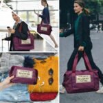 Wazdorf Nylon 41 Liter Expandable Travel Bags for Women, Duffle Bags for Women Luggage, Foldable Vanity Traveling Bag, Waterproof Hand Bag for Ladies Personal Items 41 cm Wine - Image 6