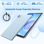 IWEGGO Android 15 Tablet, 10 inch 12GB RAM+64GB ROM+1TB Expandable, 1.8Ghz Quad-core Processor, 2 in 1 Tablets with Keyboard Case Mouse Stylus, 5G Wifi, 8MP Dual Camera, 1280*800 HD Screen Tablet Blue - Image 7