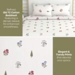 haus & kinder Double Bedsheet Queen Size Bed | 100 x 90 Inches 186 TC Pure Cotton Bedsheet for Queen Size Bed with 2 Pillow Covers - Garden of Joy - Image 4