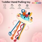 Wembley Pull String Teethers Baby Toys for 6 to 12 Months | BPA Free Food Grade Silicone Fine Motor Skills Montessori Toddler Toys for Babies Girl Boy | Teething Strings Sensory Travel Friendly - Image 2