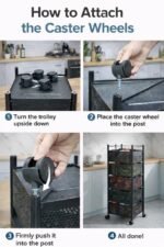 Rasvesh Multi-Purpose Trolley Storage Organizer and Kitchen Accessories Items for Kitchen Storage Rack Square Design Fruits & Vegetable Onion Cutler (5 Tier) - Image 5