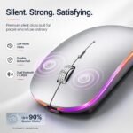 Offbeat Dash 2.4GHz Wireless + Bluetooth 5.1 +5.0 Mouse, Multi-Device Tripel Mode Type C Rechargeable Silent Click Buttons Wireless Bluetooth Mouse 3 Adjustable DPI, Works on 3 Devices (Silver) - Image 3