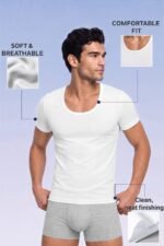 Van Heusen Men Regular Fit Vest 100% Combed Cotton Pack of 1 - Anti Bacterial, Quick Dry, Label Free - Image 3