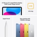 Apple iPad 11″: A16 chip, 27.69 cm (11″) Model, Liquid Retina Display, 128GB, Wi-Fi 6, 12MP Front/12MP Back Camera, Touch ID, All-Day Battery Life — Silver - Image 5