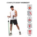 Cult Resistance Bands Set of 11 with Handles, Door Anchor, Ankle Straps & Carry Bag – Heavy Duty Toning Tubes for Full Body Workout, Strength Training, Home Gym & Fitness (Up to 45kg Resistance) - Image 3