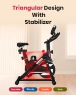 Sparnod Fitness SSB-08N Spin Bike for Home Use 8 kg Flywheel, Digital Display Console, Heart Rate Sensor, Fully Adjustable Seat & Handlebar, Silent Belt Drive, Carbon Steel Frame, Max User Weight 130kg - Image 4