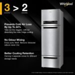 Whirlpool 235 L Frost Free Triple-Door Refrigerator | Zeolite Technology | Microblock Technology(FP 253D PROTTON ROY RADIANT STEEL(Z), Up to 44% Reduction in Cold Air Loss*] - Image 2
