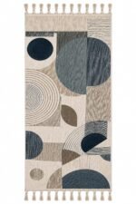 HOMERUGS 2x5 Feet Cotton Runner Rug for Bedroom, Printed Bedside Carpet, Machine Washable Floor Mat, Soft Decorative Rug for Living Room, Kids Room & Home - Abstract Geometric - Image 5