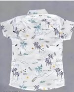 Vikita Enterprise Kid Boy's Cotton Hawaiian Tropical Printed Shirt with Spread Collar Neck Half Sleeves Button Closure Curved Length | Shirt For Kids Boys | 3652 - Image 4