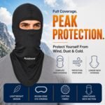 Allextreme Full Face Mask for Riders Anti-Pollution Dust UV Protection Dryfit Balaclava Helmet Head Cover Liner Bandana for Men & Women Biker Hiking Cycling Protective Bike Riding Gear (Black) - Image 2