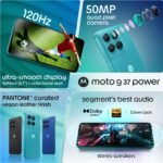 Motorola g37 Power (Pantone Capri, 4GB RAM, 64GB Storage) | MediaTek Dimensity 6400 Octa-Core Processor | 50MP AI Rear Camera | 8MP Front Camera | 6.66-inch HD+ 120Hz Display | 7000mAh Battery - Image 4