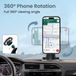 Portronics Clamp M4 Prime Magnetic Car Phone Mount with Strong Suction Cup, 360° Rotation, 90° Tilt, Windshield & Dashboard Mount, Metal Ring Included, Fits 5.4–6.7 Inch Smartphones, Black - Image 7