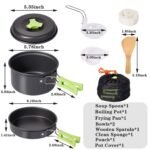 REHTRAD 8 Pcs Camping Cooking Set，Camping Accessories for Outdoor，Camping Utensils with Carry Bag，Camping Bowl Pot Pan Set - Image 4