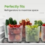 RILION 6 fridge storage boxes multipurpose containers for storage Space-saving Refrigerator Side Door Organizer for fridge kitchen Fruits, Vegetables Storage Containers- transparent - Image 2