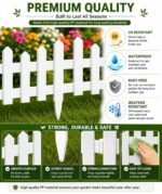 TASMAX Plastic Fence for Garden Edging Border Fencing for Garden Fence Outdoor Resistant PVC Garden Fence Decorative - Flower Bed Fencing for Pathway, Yard, Lawn Waterproof (Pack 8) - Image 3