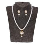 Sri Jagdamba Pearls Dealer Freshwater White Pearl Pendant Necklace set - Image 6