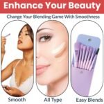 TEMPERIA (Pack of 8) Small Size Makeup Brush Set - Soft Bristles Make Up Brushes Sets Kit for Foundation, Concealers, Eyeshadow, Blush, Compact Face Powder, Highlighter, Contour, Blending Eye Liner - With Pouch (Random Colors) - Image 6