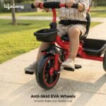 Lifelong Trike Cycle for Kids 2-5 Years - Baby Bicycle for Boys & Girls with 3 EVA Wheels, Basket & Parental Control - 30 kg Capacity (Red & Black) - Image 4