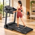 Fitkit by Cult PowerRun-96 BLDC Motor Treadmill (5HP Peak) | 12.8km/h Max Speed, 120kg Weight Capacity | 12 Preset Programs, LED Display | AUX/MP3/USB | Home Gym Equipment, Black - Image 5