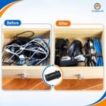 FLORICAN Cable Organiser, Cord Management System for PC, TV, Home Theater, Speaker & Cables, Reusable Cable Organizer for Desk, WFH Accessories, Reusable Cable Ties Strap (10 Pcs) - Image 10