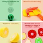 Amitasha 9 Pc Cutting Fruit Vegetable Play Food Kitchen Toys with 1 Chopping Board and 1 Knife Pretend Play Educational Toy for Toddlers Children Birthday Gift - Image 2