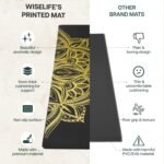 WiseLife Printed Yoga Mat (India's no 1 Yoga Brand) Yoga Strap For Men, Women, Kids | Anti-Slip Extra thick, long & Wide Exercise Sports Mat for Workout, Fitness, Gym, Home & Pilates 6MM (Black Mandala) - Image 9