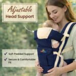 BabyGo Kids 4-in-1 Adjustable Baby Carrier Cum Kangaroo Bag | Multiple Carry Positions: Front, Back, Hip - Comfortable & Adjustable with Safety Belt and Buckle Straps (Blue) - Image 3