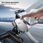 STRIFF MoRide1 Bike Phone Mount | 360° Rotatable Mobile Holder for Bicycle & Motorcycle | Strong Grip Anti-Shake | for 4.7 to 6.8 Inch Smartphones | Secure Handlebar Mount | Easy Installation | Black - Image 2