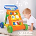 Mama Luv Mee Baby Activity Walker Learning Push Walker for Babies 6 to 18 Months, Foldable Musical Walker with Recreational Toy Bar (Orange) - Image 6