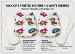 Premium New Adjustable Reusable Eco-friendly cloth diaper, leak safe printed button diaper, 5 layer bamboo insert super absorbent, newborn to toddlers, twins style nappy pant (2, Free Size) - Image 2
