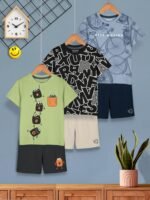 HELLCAT Boys Dress Clothing Set Combo with Tshirts & Shorts - Pack 3 - Image 2