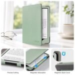 CoBak Case with Stand for Kindle Paperwhite 12th Gen 2024 Released (7") & Kindle Colorsoft Signature Edition - Durable PU Leather Cover with Auto Sleep Wake, Card Slot, Hand Strap Feature, Sage Green - Image 5