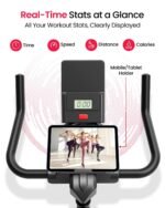 Sparnod Fitness SSB-11N Spinning Bike for Home Use, Heavy-Duty Chrome Flywheel 11kg, Silent Belt Drive, 4-Way Adjustable Seat, LCD Monitor, Adjustable Resistance with Emergency Brake, 125kg Capacity - Image 6