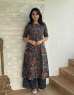 ANNI Designer Women's Viscose Blend Straight Printed Kurta with Palazzo | Elbow Length Sleeve Kurti Set | Close Neck with Back Slit | Soft Comfortable Fabric | 2 Piece Outfit - Image 6
