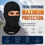 Allextreme Full Face Mask for Riders Anti-Pollution UV Sun Protection Pin Mesh Balaclava Neck Cover Bandana Helmet Liner for Men & Women Biker Hiking Cycling Protective Bike Riding Gear (Black) - Image 2