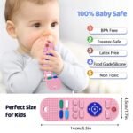 tekme Remote Silicone Teether For Baby, For 3+ Months Baby, Helps Biting Skills Development, Colour & Shape Recognition, Teething Toys For Babies And Toddlers (Pink) - Image 3