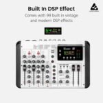 Audio Array 6-Channel Hybrid USB Summing Mixer | 4 Analog & 1in/2out USB Interface |192kHz/24Bit OTG Recording| 99 DSP FX| BT Connectivity | 2XLR Mic Inputs |Phantom Power| Hi-Z & Phone Out |M6 - Image 2