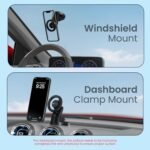 Portronics Clamp M4 Prime Magnetic Car Phone Mount with Strong Suction Cup, 360° Rotation, 90° Tilt, Windshield & Dashboard Mount, Metal Ring Included, Fits 5.4–6.7 Inch Smartphones, Black - Image 8