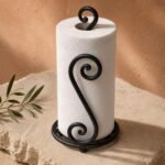 Craftland Wrought Iron S Shape Tissue Paper/Towel/Roll/Napkin Holder/Dispenser for Kitchen Bathroom and Dining Table (Black) - Image 2