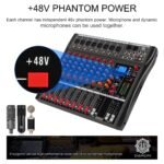 DIGIMORE Professional 8 Channel Mixer | 8 XLR + 6.35MM Input Ports | USB MP3 & BT Support | 48V Phantom Power | Delay & Repeat FX | Stereo Output | Headphone, Aux, EFF Outs (D-260) - Image 5